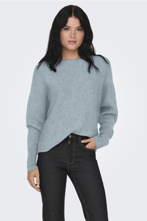 Only grijze dames trui | Model vooraanzicht