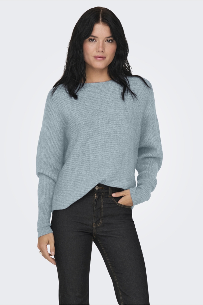 Only grijze dames trui | Model vooraanzicht