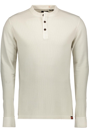 Superdry Polo LW TEXTURED GRANDAD TOP M6010829A LIGHT STONE BEIGE