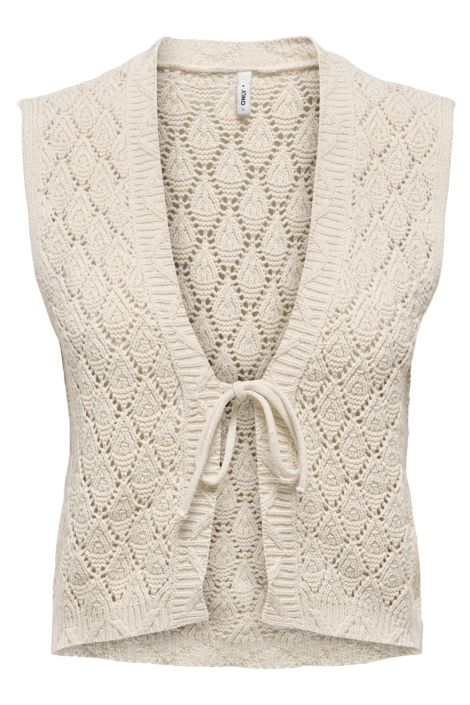 Only ecru dames gilet | Vooraanzicht