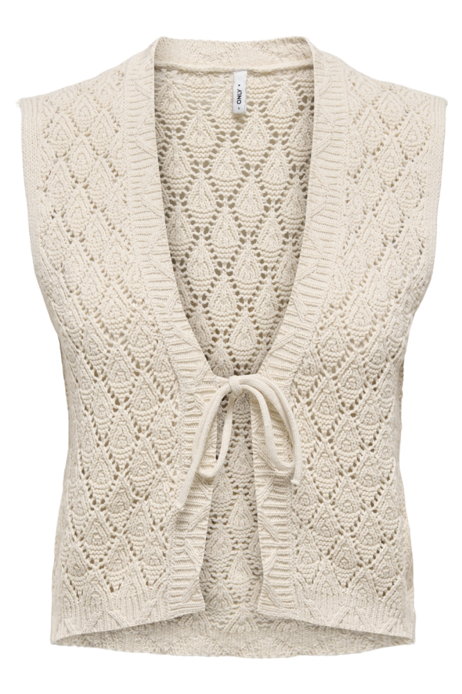 Only ecru dames gilet | Vooraanzicht