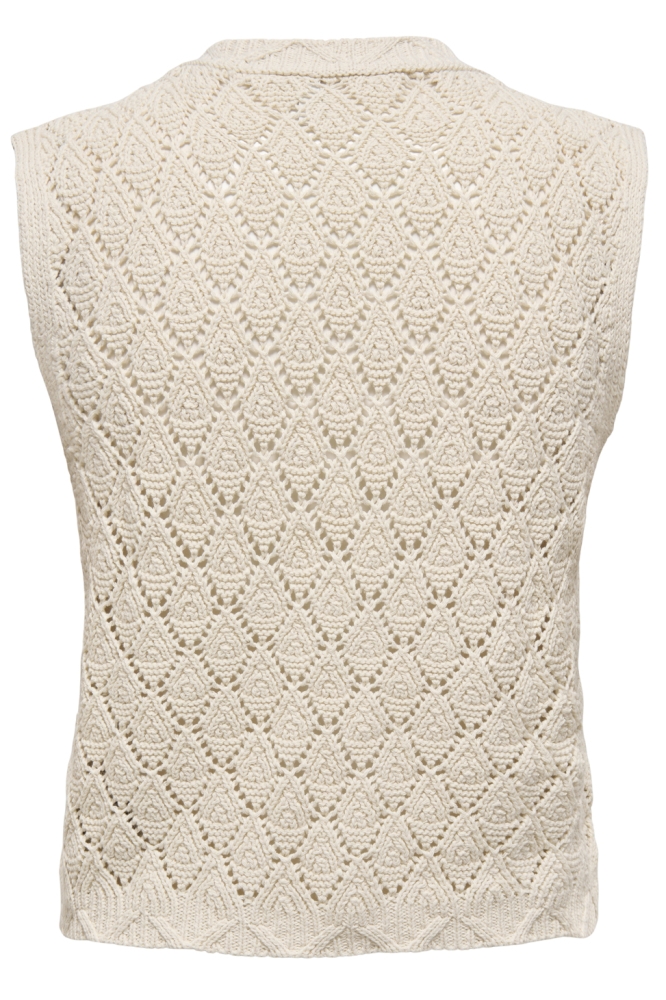 Only ecru dames gilet | Achteraanzicht