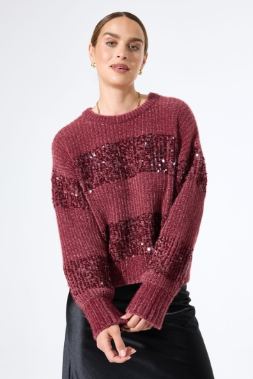 Garcia Trui CHENILLE TRUI MET PAILLETTEN K50040 5417 SCARLET OAK
