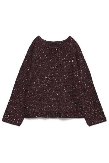 Vero Moda Trui VMLEILANI STITCH LS BOATNECK PULLOV 10336582 Winetasting/W. SILVER