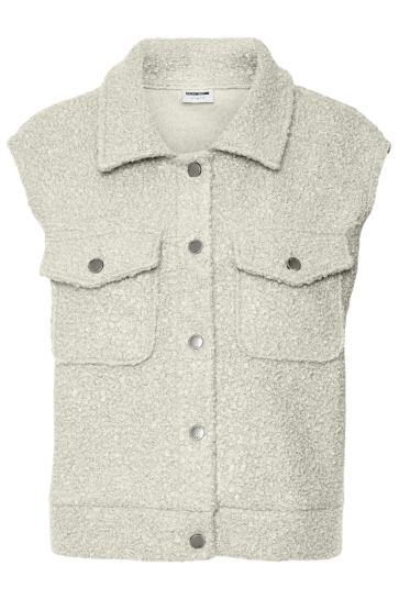 Noisy may Vest NMHINNY S/L BOUCLE VEST 27023741 Birch/DARK METAL