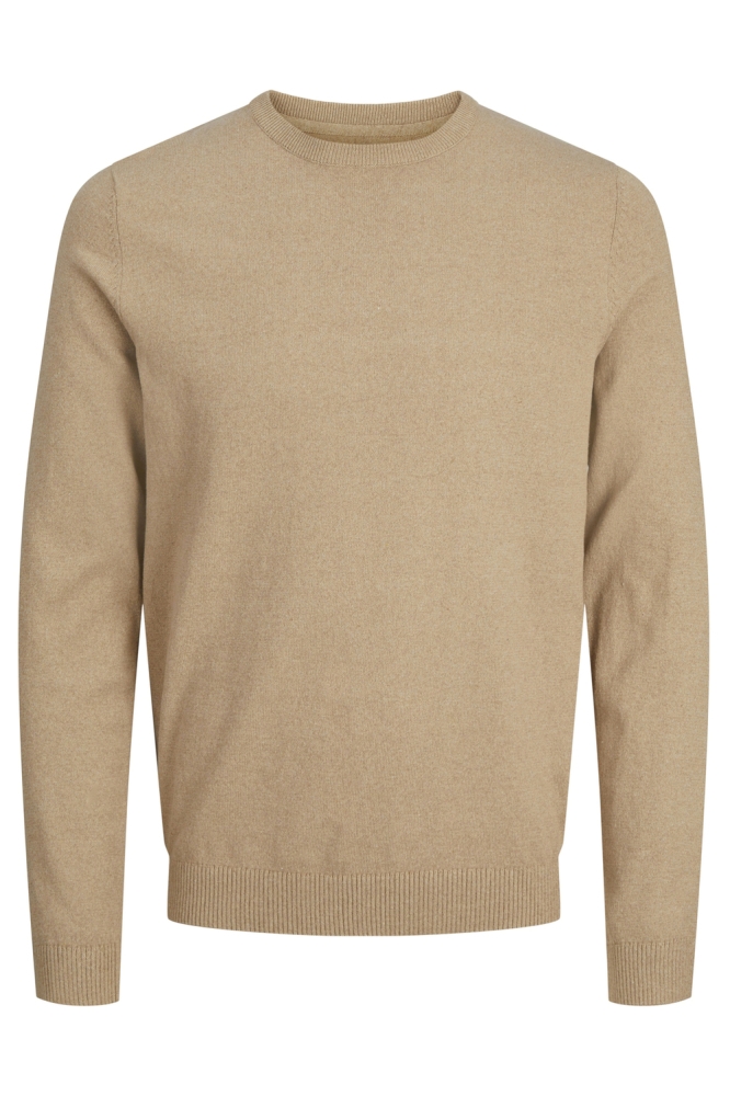 JJ Rebel beige heren trui | Vooraanzicht