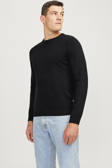JJ Rebel Trui JREBCALLUM KNIT CREW NECK NOOS 12263734 Black