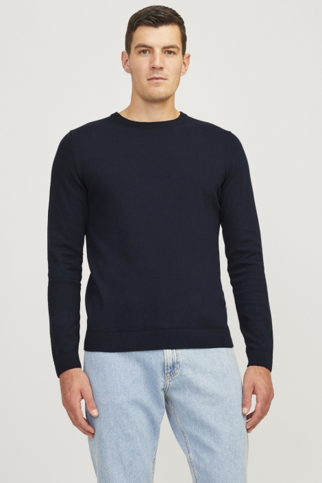 JJ Rebel blauwe heren trui | Model vooraanzicht