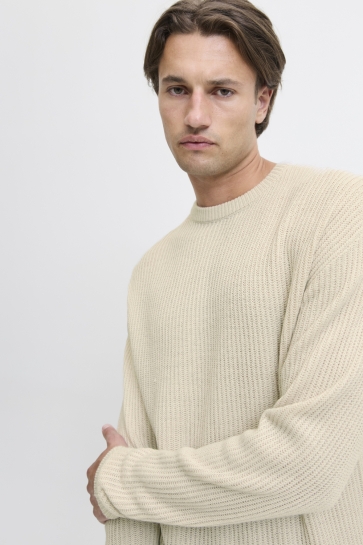 JJ Rebel Trui JREBLOGAN KNIT CREW NECK SN 12279452 MOONBEAM