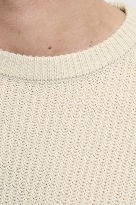 JJ Rebel ecru heren trui | Close up