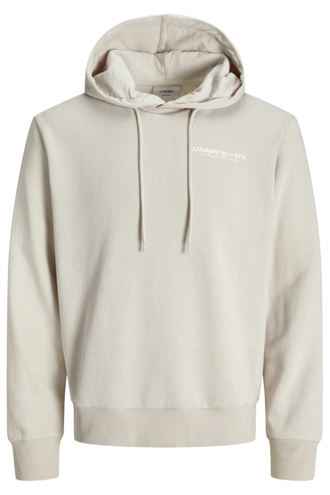 JJ Rebel beige heren sweater | Vooraanzicht