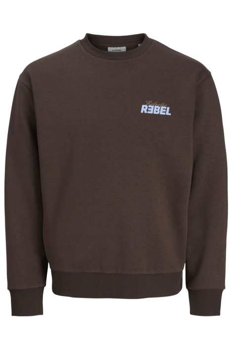 JJ Rebel bruine heren sweater | Vooraanzicht