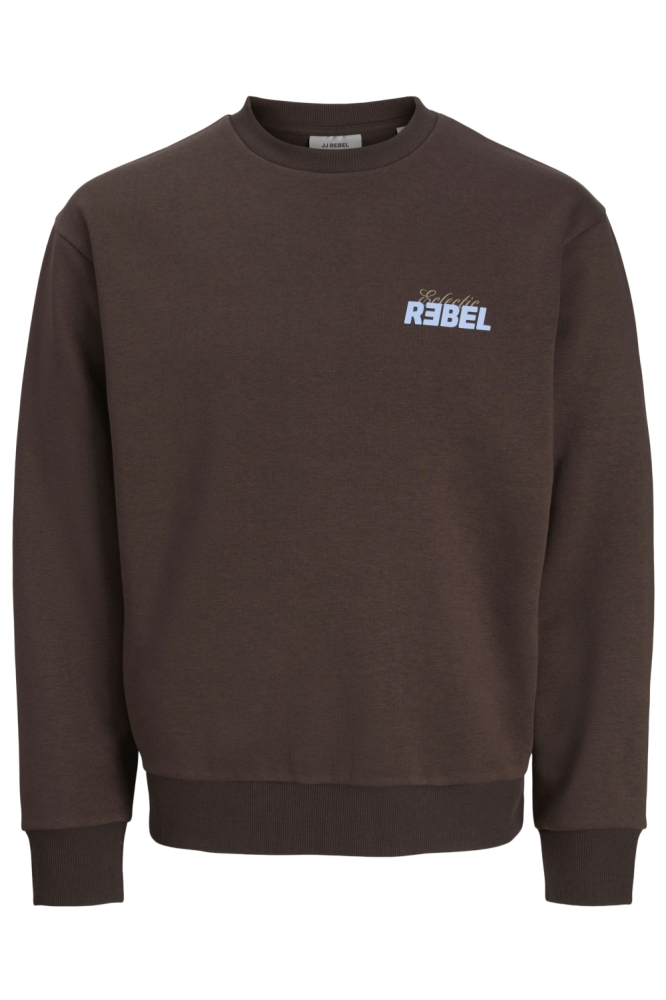 JJ Rebel bruine heren sweater | Vooraanzicht