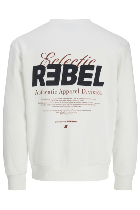 JJ Rebel witte heren sweater | Achteraanzicht