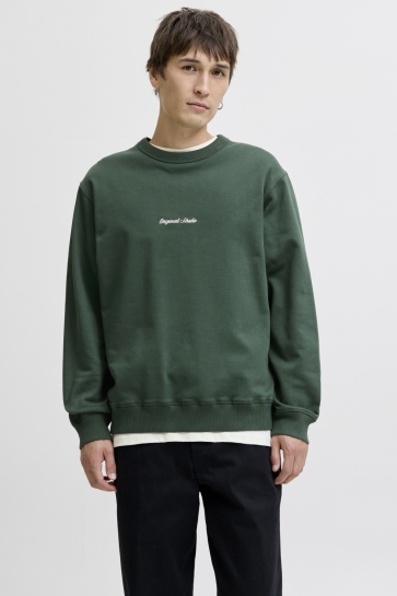 Jack & Jones JORNORREBRO EMB SWEAT CREW NOOS 12282893 SYCAMORE
