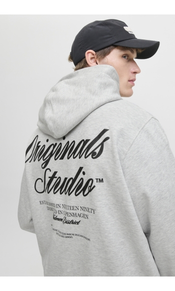 JORNORREBRO TYPO BACK SWEAT HOOD SN 12283054 White Melange