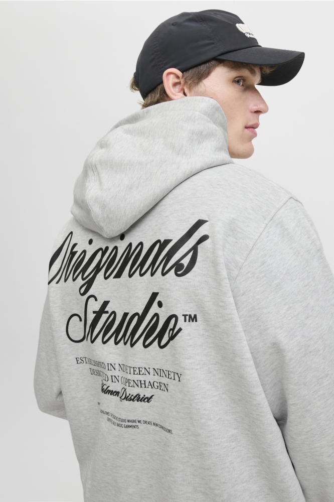 Jack & Jones grijze heren sweater | Model achteraanzicht