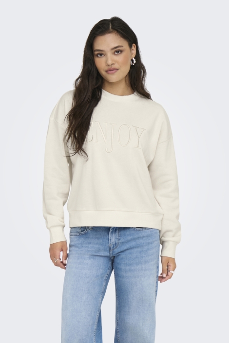 Only beige dames sweater | Model vooraanzicht