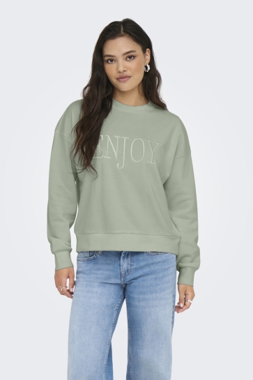 Only Trui ONLPAM L/S O-NECK BOX CC SWT 15352885 Desert Sage/W. ENJOY
