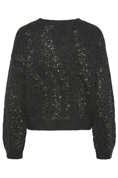 Pieces grijze dames trui | Achteraanzicht