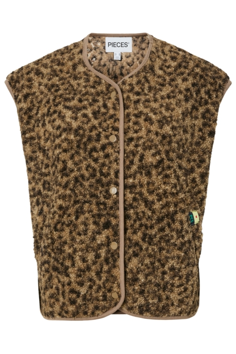 Pieces camel dames gilet | Vooraanzicht