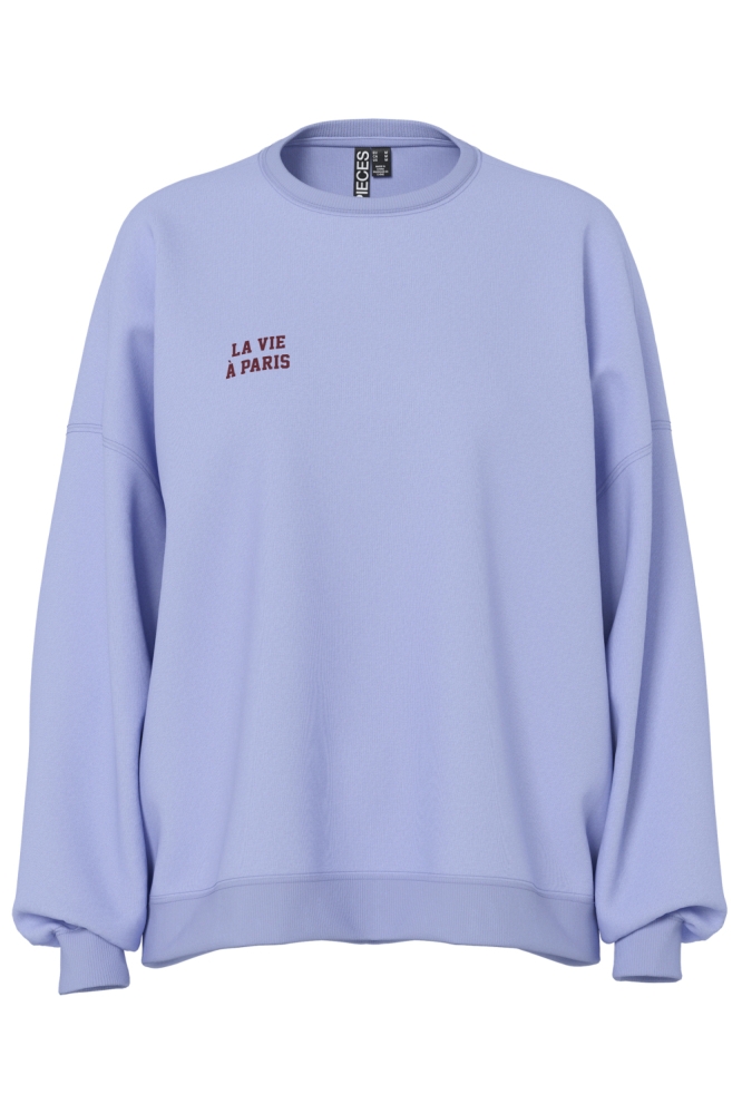 Pieces blauwe dames sweater | Vooraanzicht
