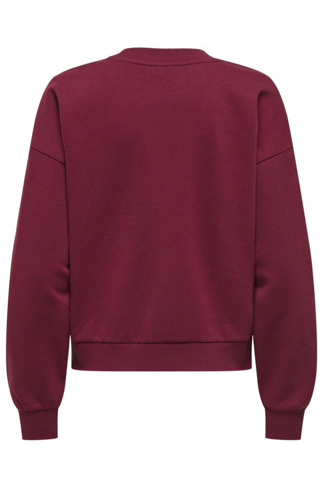 Only bordeaux dames sweater | Achteraanzicht
