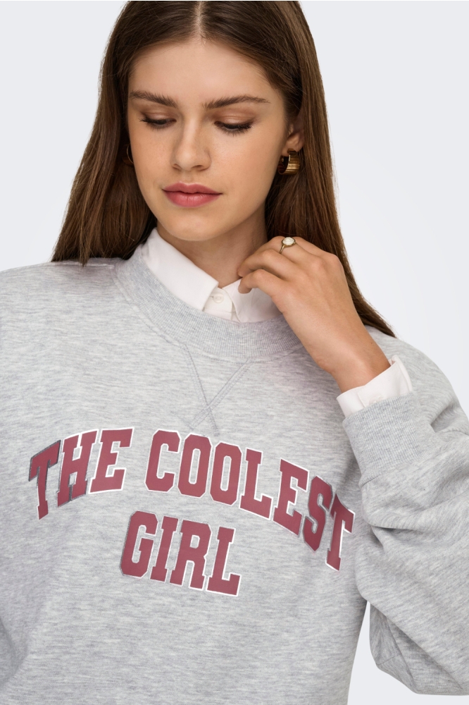 Only grijze dames sweater | Close up