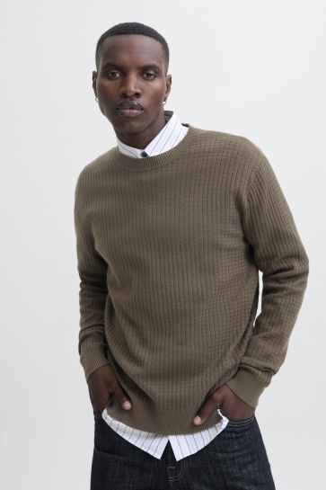 Jack & Jones JPRBLUBARKLEY KNIT CREW NECK CH LN 12286611 CROCODILLE TWIST