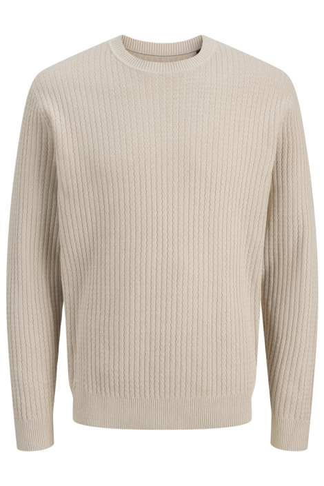 Jack & Jones taupe heren trui | Vooraanzicht