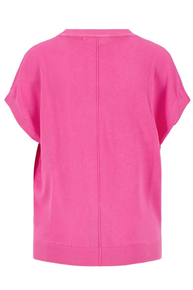 FIJNBREI TOP MET V HALS 0305 056 3015 FEL ROZE