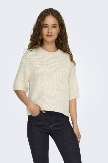 Jacqueline de Yong JDYLINEA S/S PULLOVER O-NECK KNT NO 15367237 BIRCH
