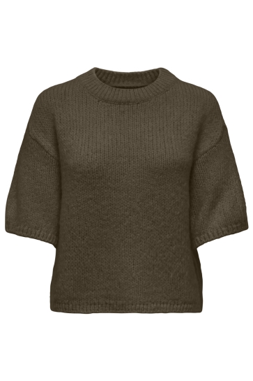 Jacqueline de Yong Trui JDYLINEA S/S PULLOVER O-NECK KNT NO 15367237 SHITAKE