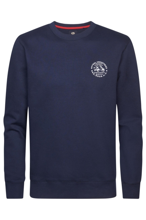Petrol Industries blauwe heren sweater | Vooraanzicht