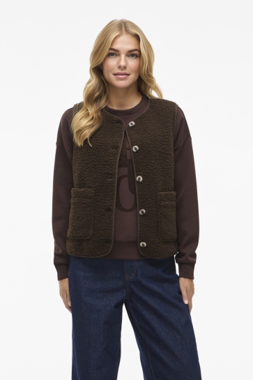 Vila Vest VIADA TEDDY VEST 14105099 COFFEE BEAN