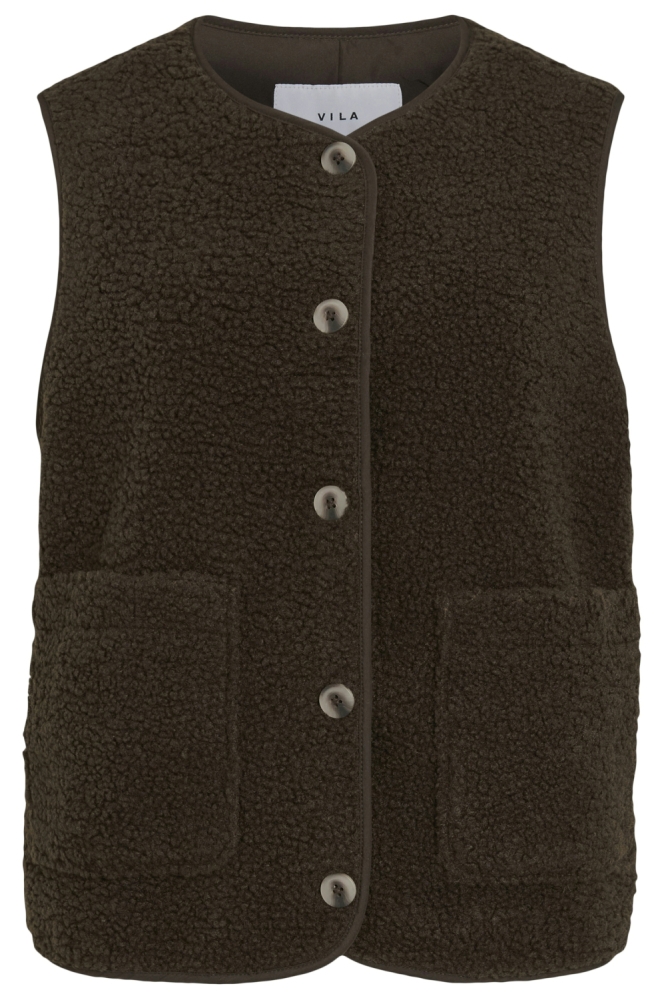 Vila bruine dames gilet | Vooraanzicht