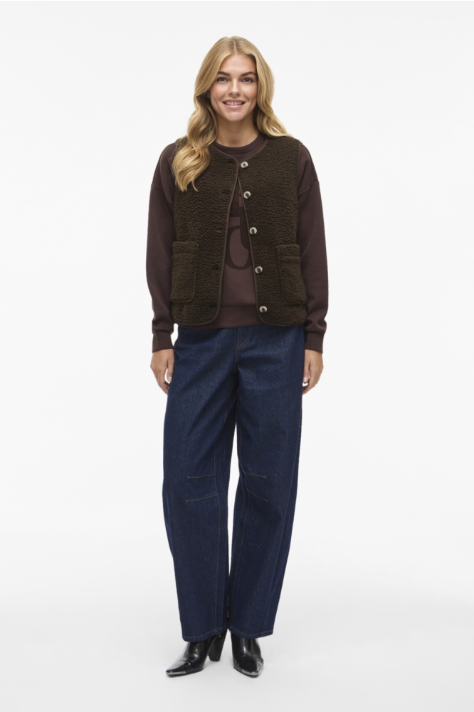 Vila bruine dames gilet | Model