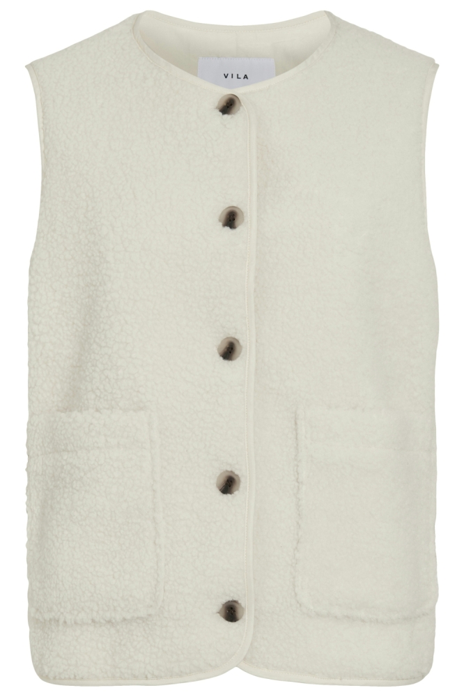 Vila beige dames gilet | Vooraanzicht