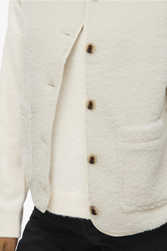 Vila beige dames gilet | Close up
