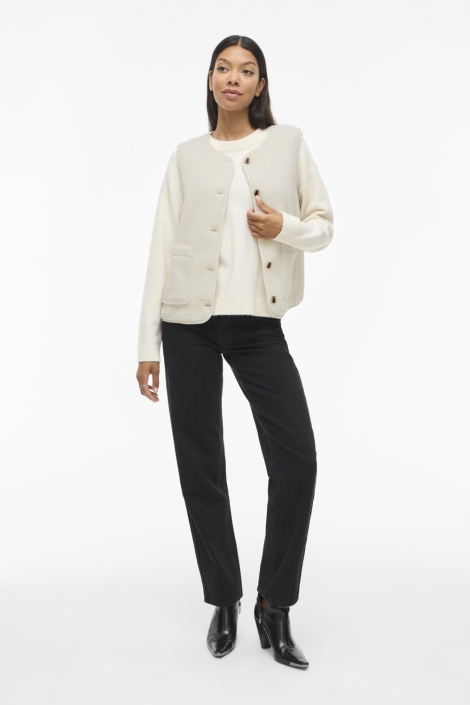 Vila beige dames gilet | Model