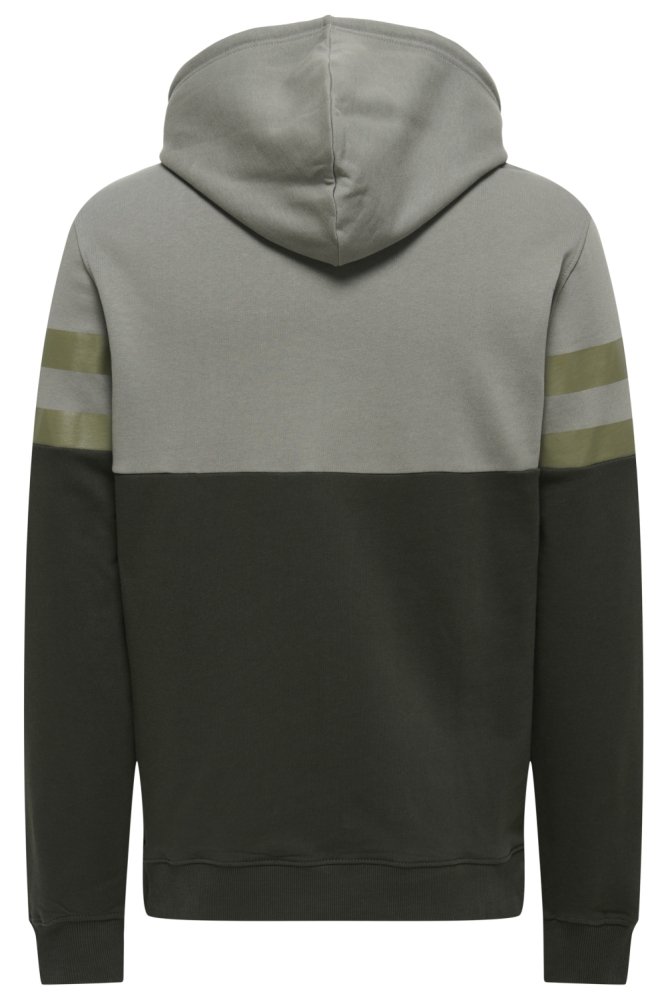 Only & Sons groene heren sweater | Achteraanzicht