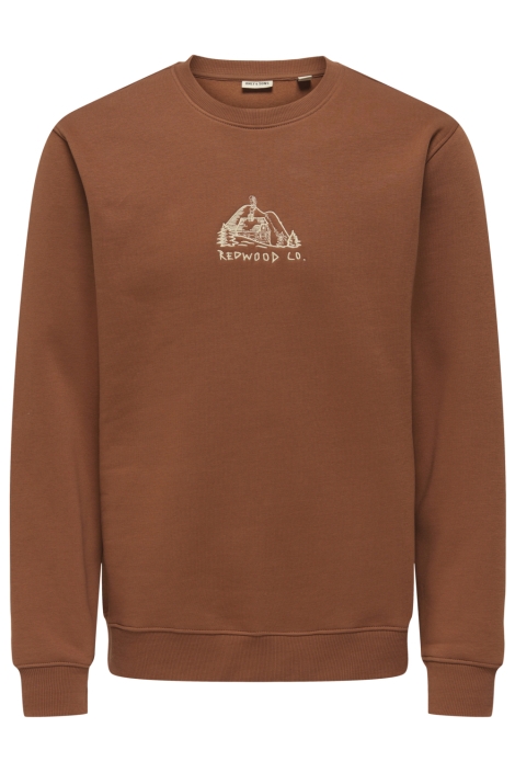 Only cognac heren sweater | Vooraanzicht