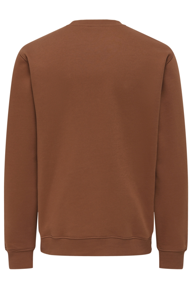 Only cognac heren sweater | Achteraanzicht