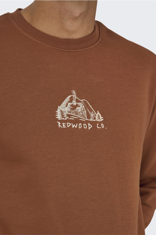 Only cognac heren sweater | Kleurstaal