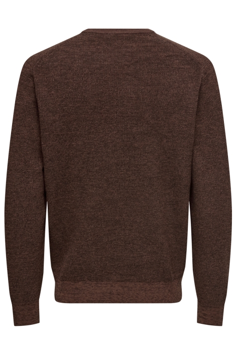 Only & Sons bruine heren trui | Achteraanzicht