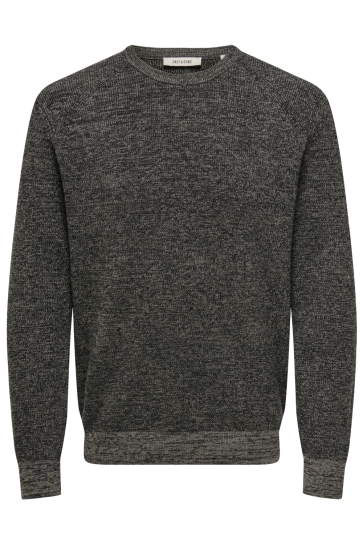Only & Sons Trui ONSALFI REG LS CREW KNIT CAMP CS 22037583 Falcon/BLACK