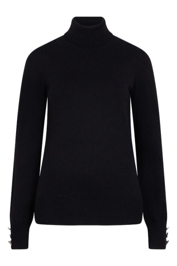 EsQualo SWEATER COL BUTTONED CUFF BASIC W25 07709 000 black
