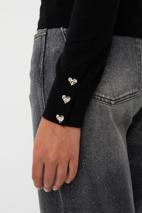 EsQualo zwarte dames trui | Close up