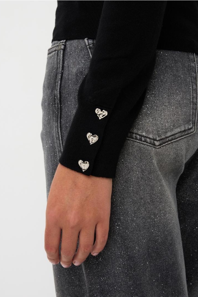 EsQualo zwarte dames trui | Close up