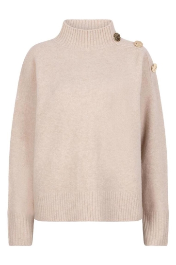 EsQualo SWEATER SHOULDER BUTTONS W25 07722 180 sand